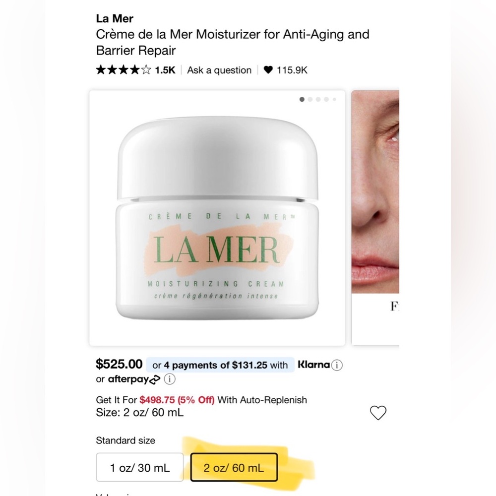 La Mer - Crème de la Mer Moisturizer for Anti-Aging and Barrier Repair (60 ml)